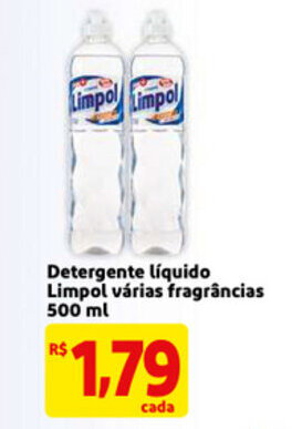 Mercado Extra Detergente Liquido Limpol varias fragrancia 500ml oferta