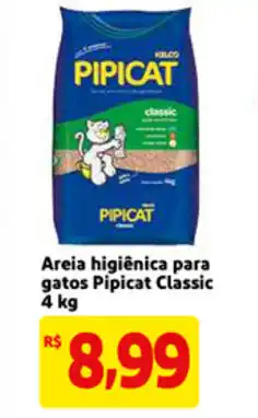 Mercado Extra Areia higienica para gatos Pipicat Classic 4kg oferta