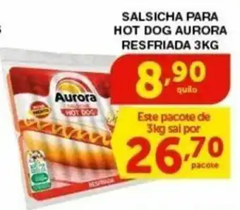 Roldão SALSICHA PARA HOT DOG AURORA RESFRIADA 3KG oferta