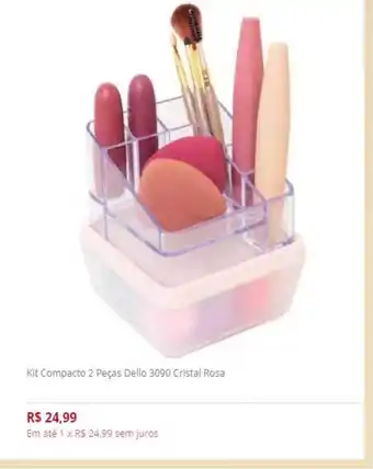 Kit Compacto 2 Peças Dello 3090 Cristal Rosa