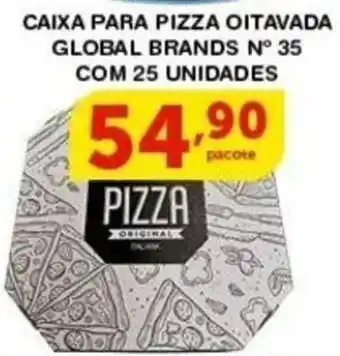 Roldão CAIXA PARA PIZZA OITAVADA GLOBAL BRANDS N° 35 COM 25 UNIDADES oferta