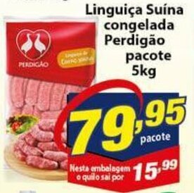 Vencedor Atacadista Linguica Suina congelada Perdigao pacote 5kg oferta