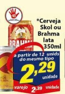 Vencedor Atacadista Cerveja Skol ou Brahma lata 350ml oferta