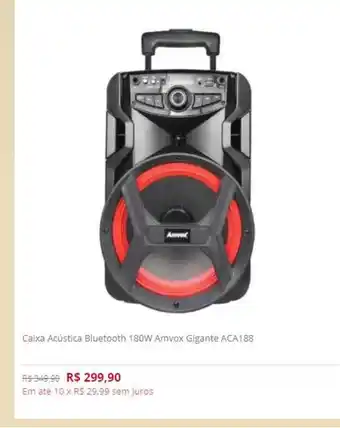 Caixa Acústica Bluetooth 180w Amvow Gigante Aca188