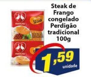 Vencedor Atacadista Steak de Frango congelado Perdigao tradicional 100g oferta