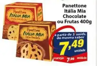 Vencedor Atacadista Panettone Italia Mia Chocolate ou Frutas 400g oferta