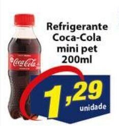Refrigerante Coca-Cola mini pet 200ml