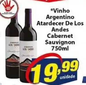 Vencedor Atacadista Vinho Argentino Atardecer De Los Andes Cabernet Sauvignon 750ml oferta