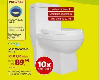 Quero Quero Acqua Vaso Monobloco 99113 oferta