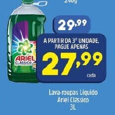 Arena Atacado Lava roupas Liquido Ariel Classico 3L oferta