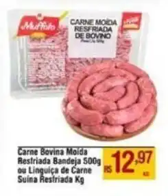 Max Atacadista Carne Bovina Moida Restriada Bandeja 500g ou Linguiça de Carne Suina Restriada Kg oferta