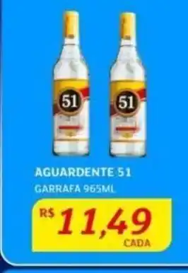 AGUARDENTE 51 GARRAFA 965ML