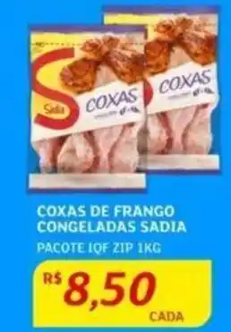 Assaí Atacadista COXAS DE FRANGO CONGELADAS SADIA PACOTE IQF ZIP 1KG oferta