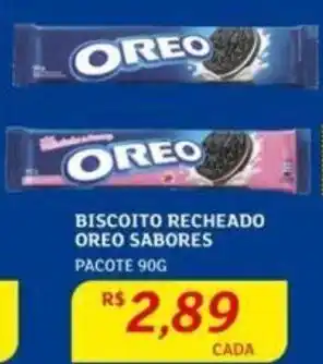 Assaí Atacadista BISCOITO RECHEADO OREO SABORES PACOTE 90G oferta