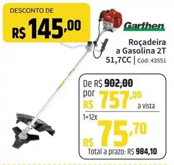 Garthen Roçadeira a Gasolina 2T 51,7cc