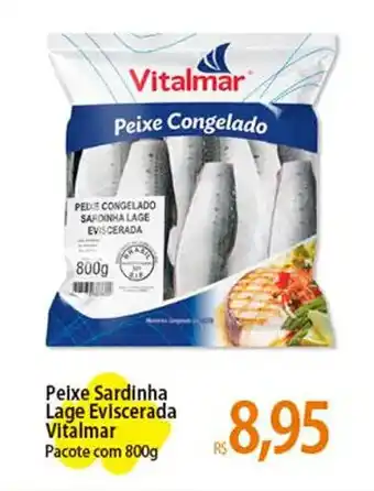 Atacadão Peixe Sardinha Lage Eviscerada Vitalmar Pacote com 800g oferta