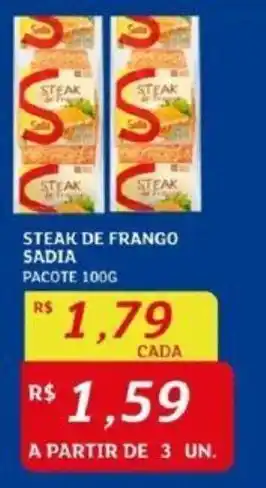 Assaí Atacadista STEAK DE FRANGO SADIA PACOTE 100G oferta