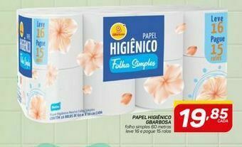 GBarbosa Papel higiênico gbarbosa folha simples 60 metros leve 16 e pague 15 rolos oferta