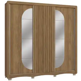 Benoit Guarda roupa / roupeiro kappesberg cb01n576 3 portas correr 4 gavetas com espelho 235x240x56cm oferta