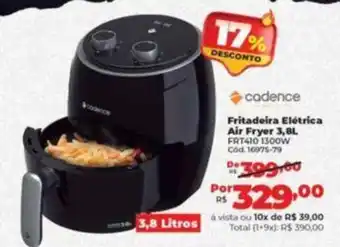 Cadence Fritadeira Elétrica Air Fryer 3,8L