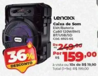 Lojas Becker Lenoxx Caixa de Som oferta