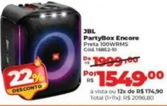 Lojas Becker JBL PartyBox Encore Preta 100WRMS Cod. 16852-10 oferta