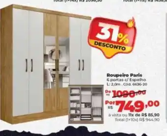 Lojas Becker Roupeiro Paris oferta