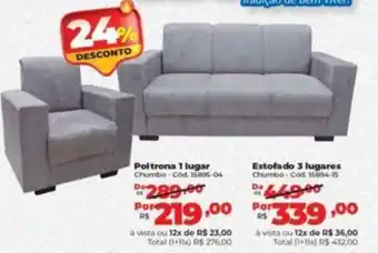 Lojas Becker Poltrona 1 lugar Chumbo-Cód. 15895-04 oferta