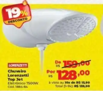 Lojas Becker LORENZETTI Chuveiro Lorenzetti Top Jet Eletrônico 7500W Cod. 1884-84 oferta