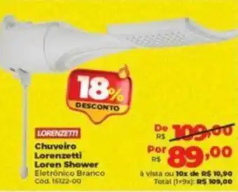 Lojas Becker LORENZETTI Chuveiro Lorenzetti Loren Shower Eletrônico Branco Cód. 15122-00 oferta