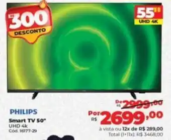 Lojas Becker PHILIPS Smart TV 50" UHD 4k oferta