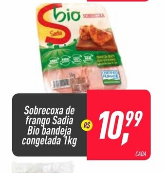 Frangolândia Sobrecoxa de frango Sadia Bio bandeja congelada 1kg oferta
