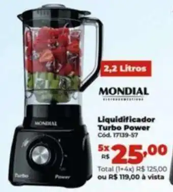 Lojas Becker MONDIAL Liquidificador Turbo Power Cód. 17139-57 oferta