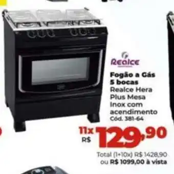 Realce Fogão a Gás 5 bocas