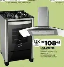 DB Supermercados Coifa fisher fit line 90cm 127v fogao fischer 4q grand cheff silver oferta
