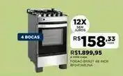DB Supermercados Fogao brast 4b inox bf04taruna oferta