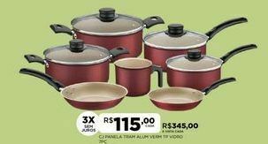 DB Supermercados Cj panela tram alum verm tp vidro 7pc oferta
