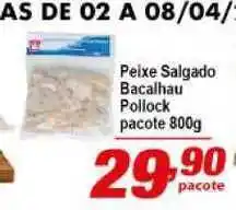 Peixe Salgado Bacalhau Pollock Pacote 800g