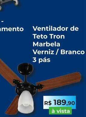 Copercana Ventilador De Teto Tron Marbela Verniz Branco 3 Pás oferta