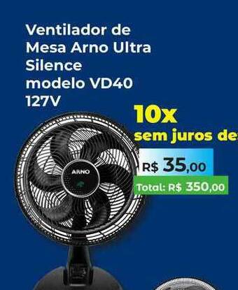 Copercana Ventilador De Mesa Arno Ultra Silence Modelo Vd40 127v oferta