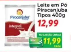 Chama Supermercados Leite em po Piracanjuba 400g oferta