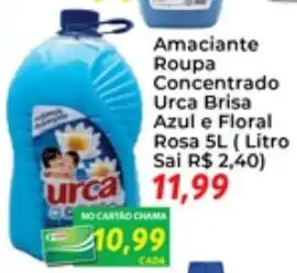 Amaciante Roupa Concentrado Urca Brisa Azul e Floral Rosa 5L