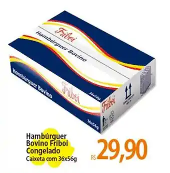 Atacadão Hambúrguer Bovino Friboi Congelado Caixeta com 36x56g oferta