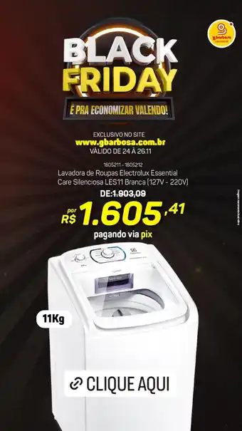 GBarbosa Lavadora de Roupas Electrolux Essential Care Silenciosa LES11 Branca (127V - 220V) oferta