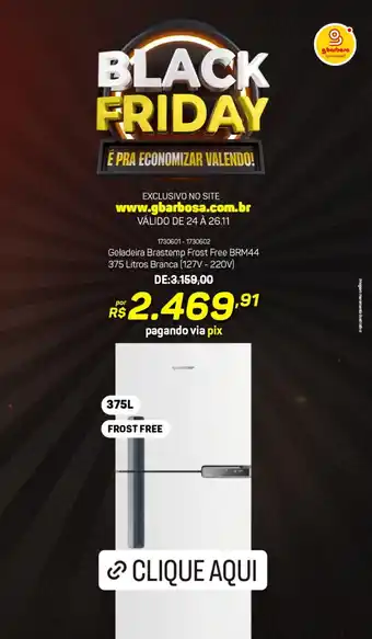 GBarbosa Geladeira Brastemp Frost Free BRM44 375 Litros Branca (127V - 220V) oferta