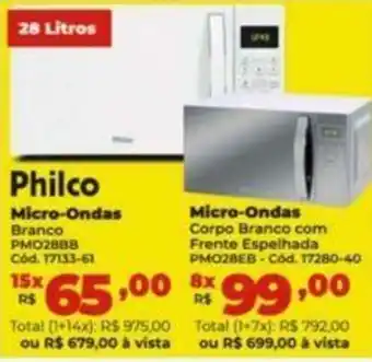 Lojas Becker Philco Micro-Ondas Branco oferta
