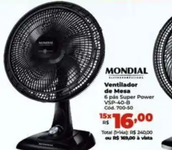 Lojas Becker MONDIAL Ventilador de Mesa oferta