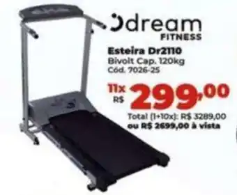 Dream Fitness Esteira Dr2110 Bivolt Cap. 120kg