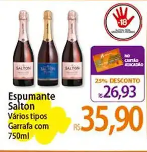 Atacadão Espumante Salton Vários tipos Garrafa com 750ml oferta
