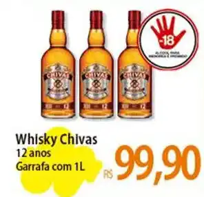 Atacadão Whisky Chivas 12 anos Garrafa com 1L oferta